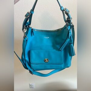 Coach Robins Egg Blue Leather Shoulder Bag